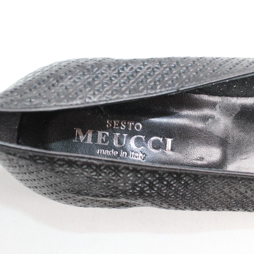 SESTO MEUCCI Black Embellished Round Toe Wedge - Picture 11 of 13